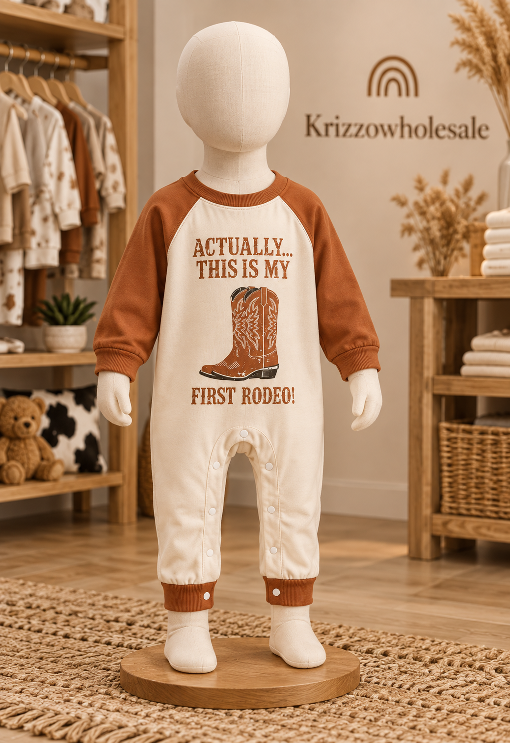 First Rodeo one-piece on child mannequin