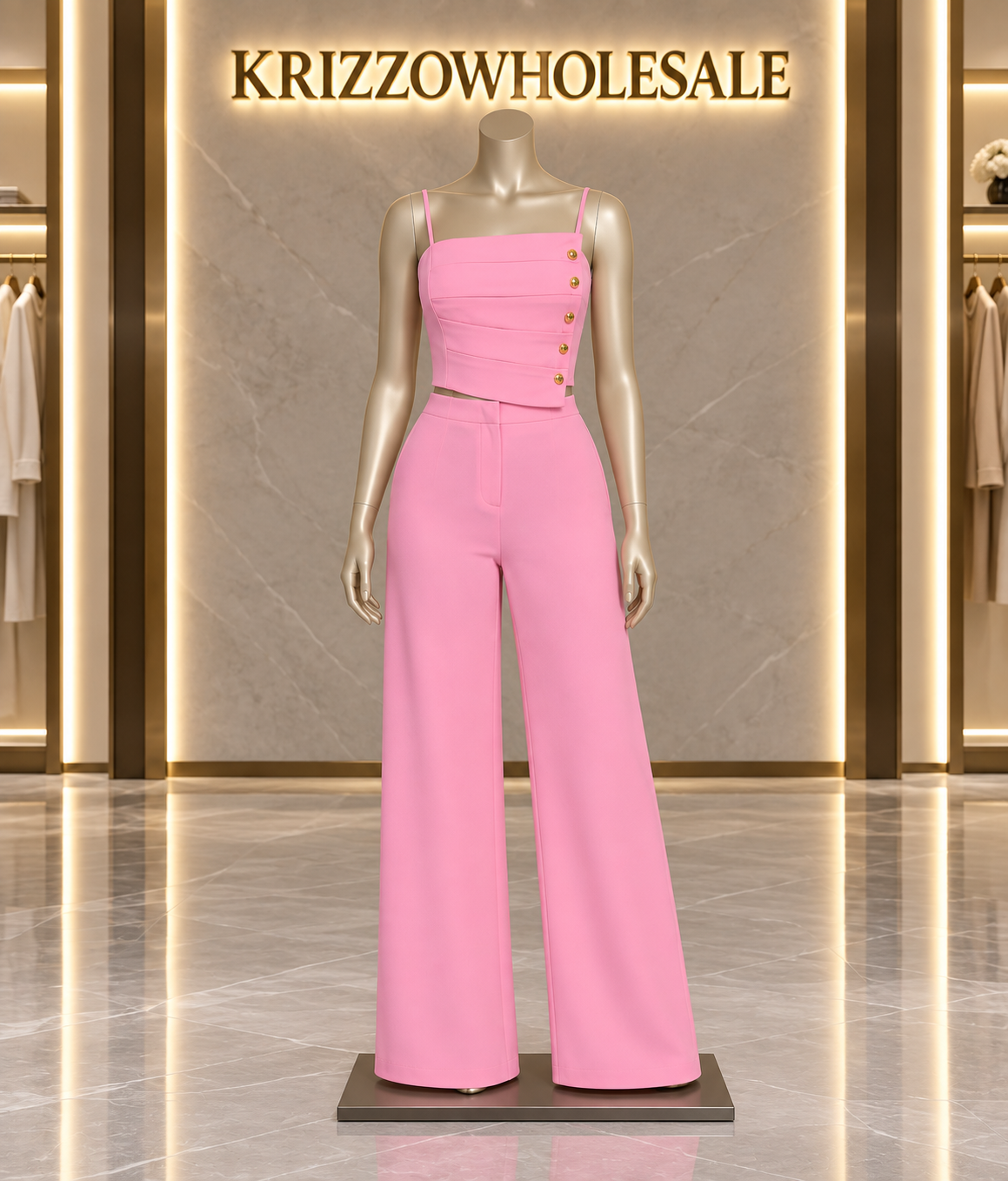 Pink set on branded mannequin
