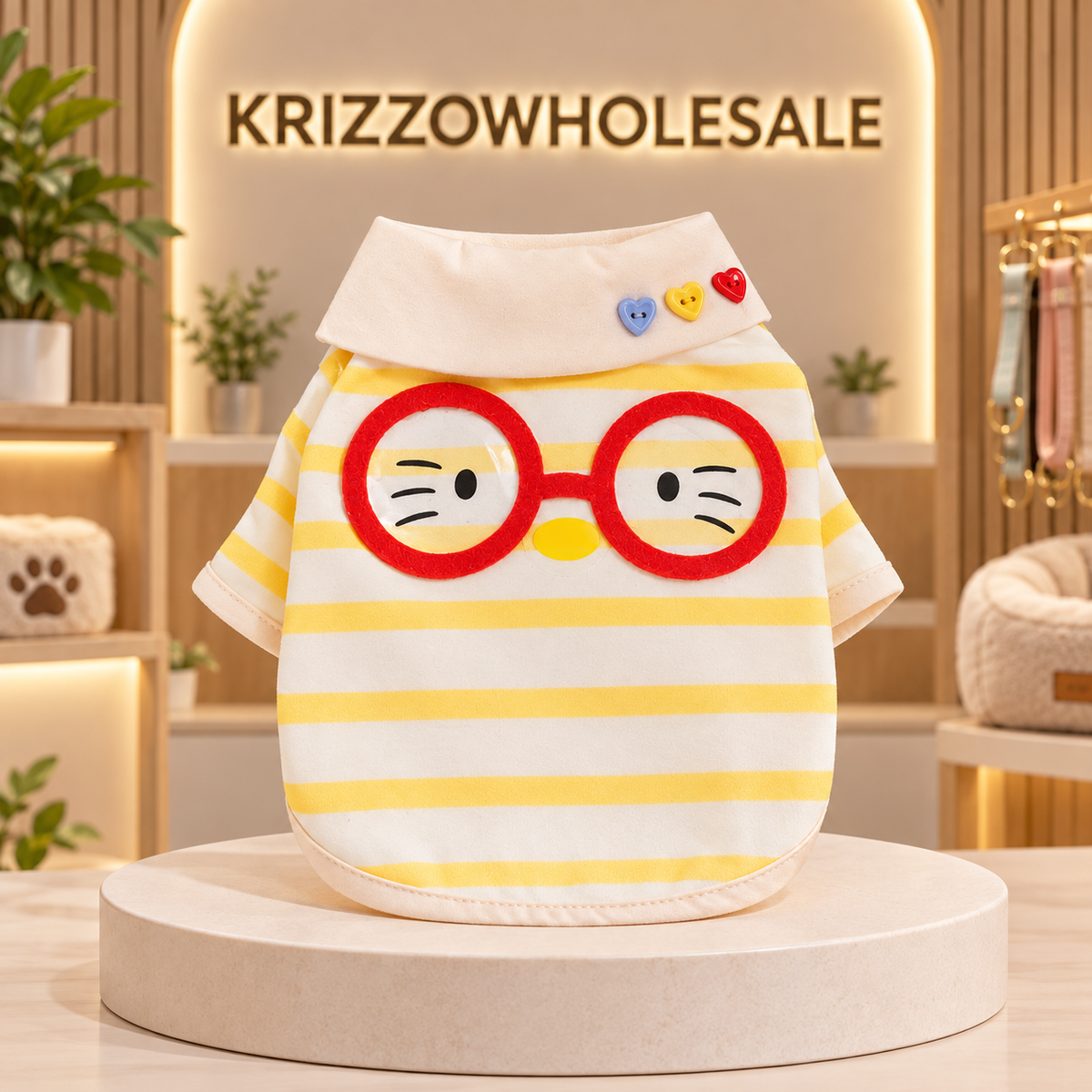 Blue Tank+Hat apparel displayed alone in Krizzowholesale pet store