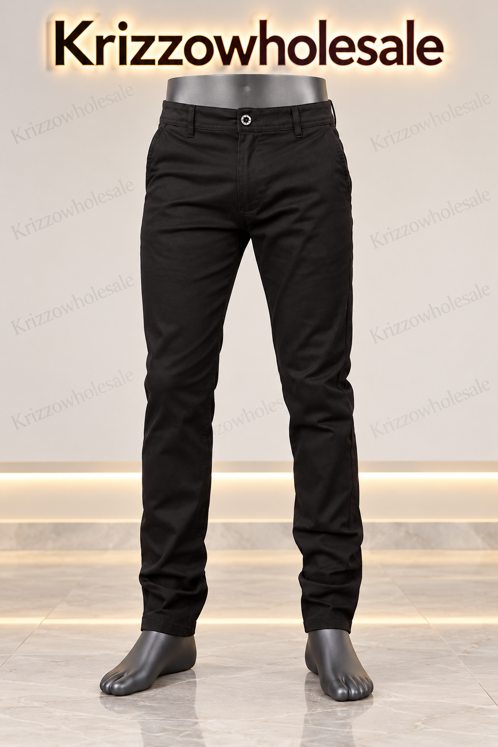 Krizzowholesale Men's Straight-Leg Chino Pants item-focused mannequin in branded studio