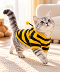 Yellow Bee modeled by cat, view 1