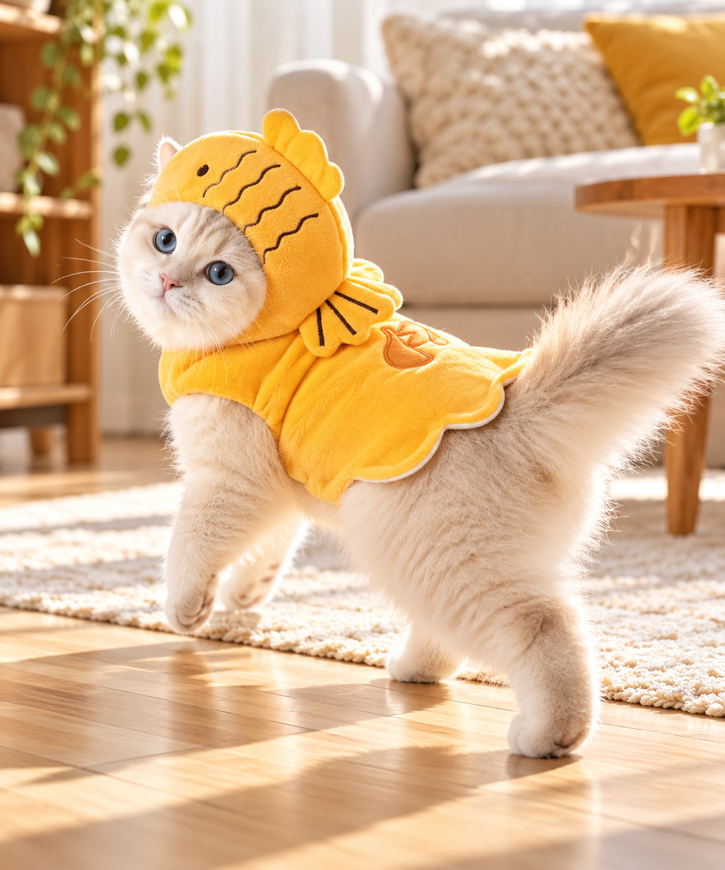 Taiyaki Set modeled by cat, view 2