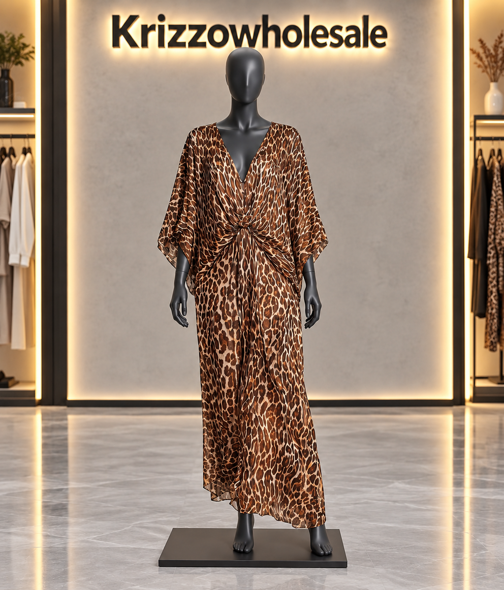 Krizzowholesale leopard brown mannequin dress view