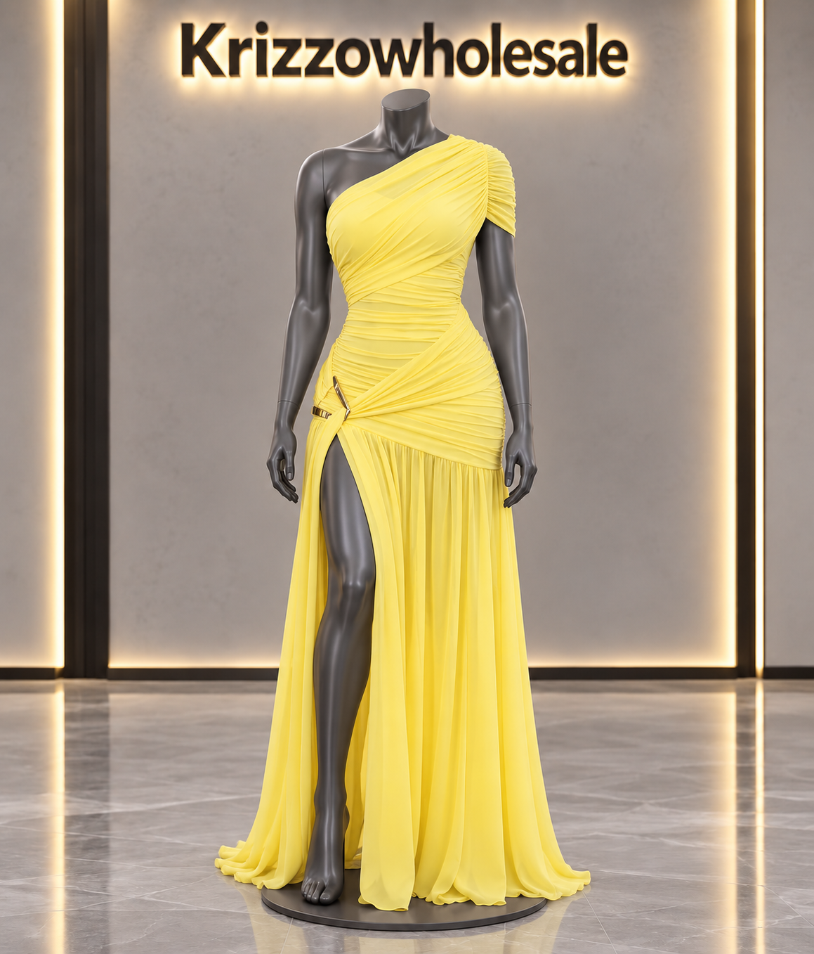 Krizzowholesale yellow mannequin dress view