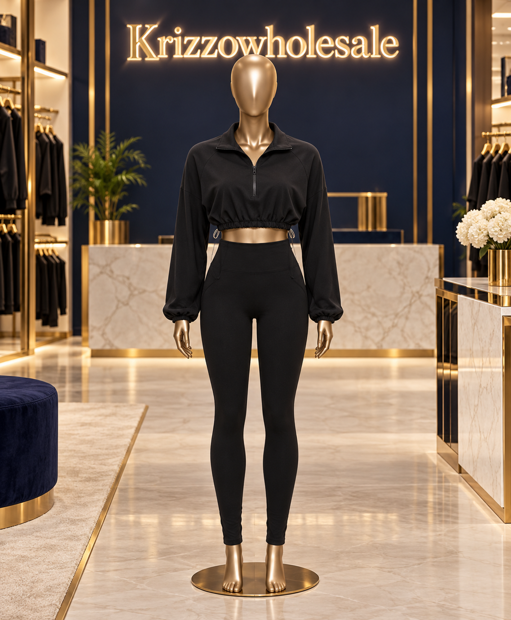 Black matching set in Krizzowholesale boutique